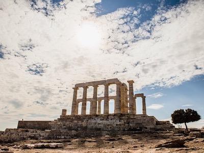 Greek columns moldering